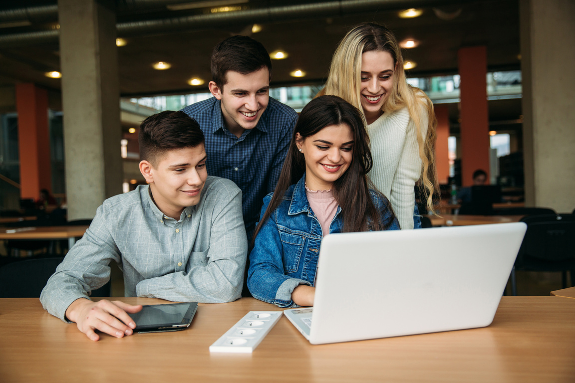 Group Of High School Students at Library